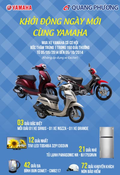Quang Phương tổ chức chương trình chạy thử xe Yamaha FZ 150i